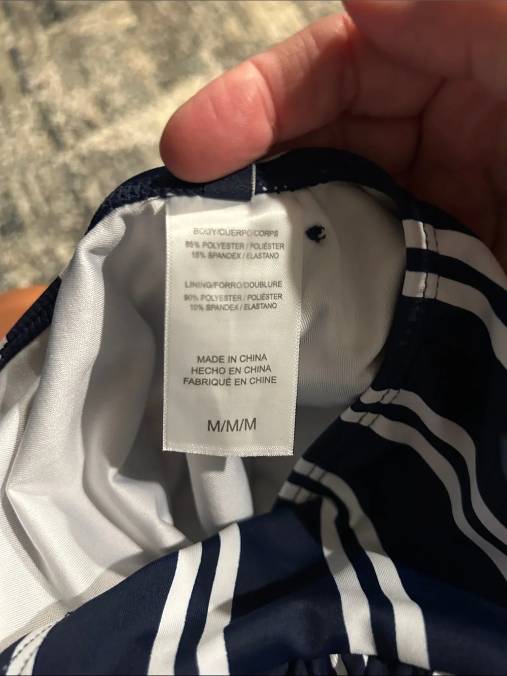 Women’s Nautica Navy and White Striped One-Piece Swimsuit